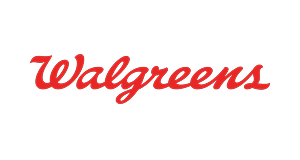 Walgreens brand name in cursive font